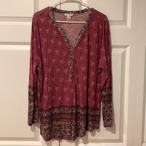 Dusty Rose print shirt. Leightweight